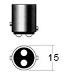 LED-LAMP ROT - 360  13 DIODE  P21/5W BAY15d