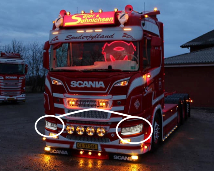 XENON WEISS - EXTRA POSITIONSLICHT - SCANIA LED SCHEINWERFER 2016+