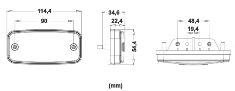 ROT  - LED - SIDE MARKER FIBER OPTIC - REFLEX - 12-24V 