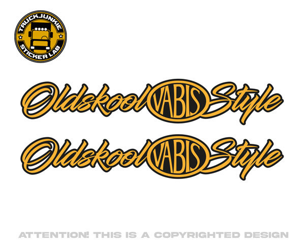 OLDSKOOL VABIS STYLE  RAAMSTICKER 2 KLEUREN