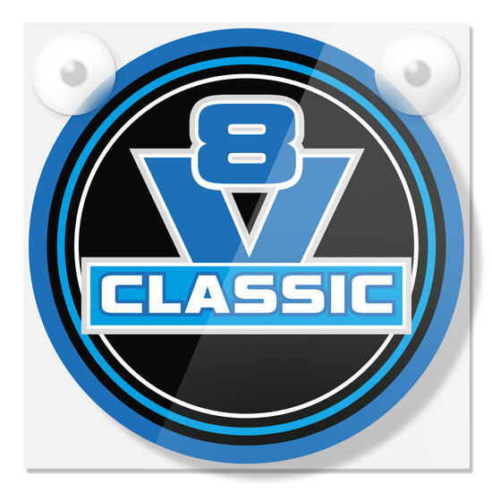 V8 KLASSIK BLAU - DELUXE LEUCHTKASTEN - KOMPLETT