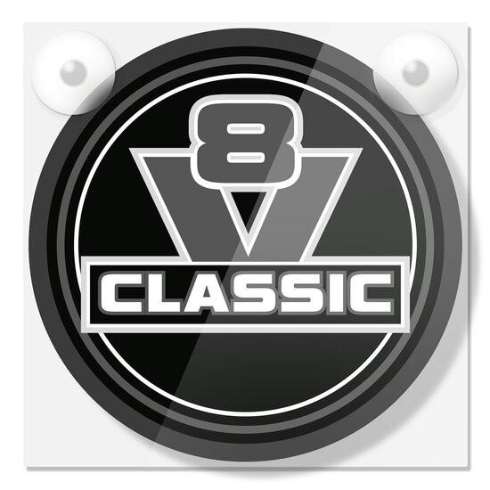 V8 KLASSIK SCHWARZ - DELUXE LEUCHTKASTEN - KOMPLETT