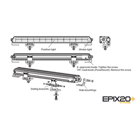 LEDSON EPIX20+ STROBOSKOP LED BAR 20&rdquo; 180W POWERBOOST