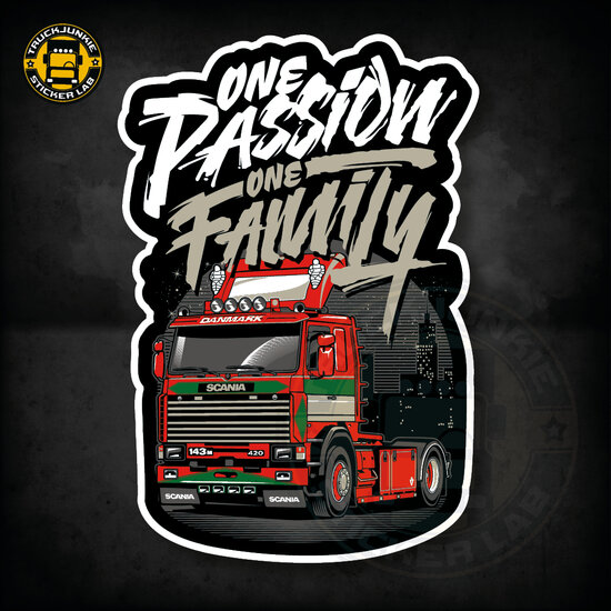 ONE PASSION ONE FAMILY RETRO - FULL PRINT AUFKLEBER