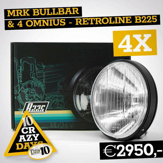 MRK BULLBAR MODEL X MIT 4X OMNIUS RETROLINE SPOTLIGHT B225