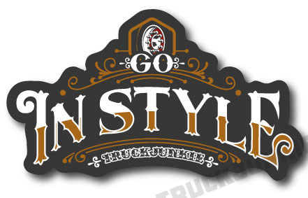 TRUCKJUNKIE GO IN STYLE STICKER GRIJS ROOD