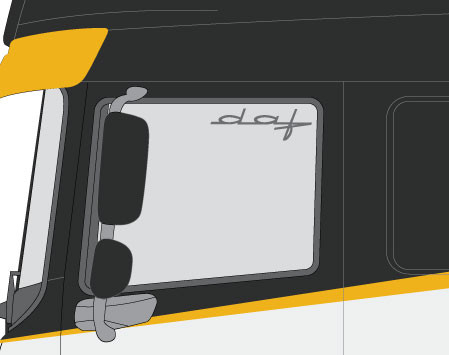 DAF VINTAGE AUFKLEBER - SIDE FENSTER