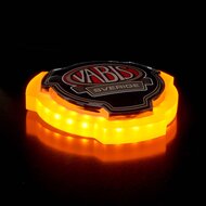 EMBLEMA SCANIA CON ILLUMINAZIONE ARANCIONE SULLA GRIGLIA