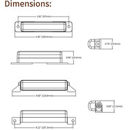 LEDSON WARNING LIGHT FOR GRILL MOUNTING BLUE LED (ECE R65/R10/sae) DIMENSIONS