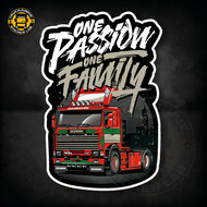 ONE PASSION ONE FAMILY RETRO - FULL PRINT AUFKLEBER