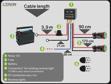 LEDSON - R&Uuml;CKLICHT VERKABELUNG MIT 2X DT 12V