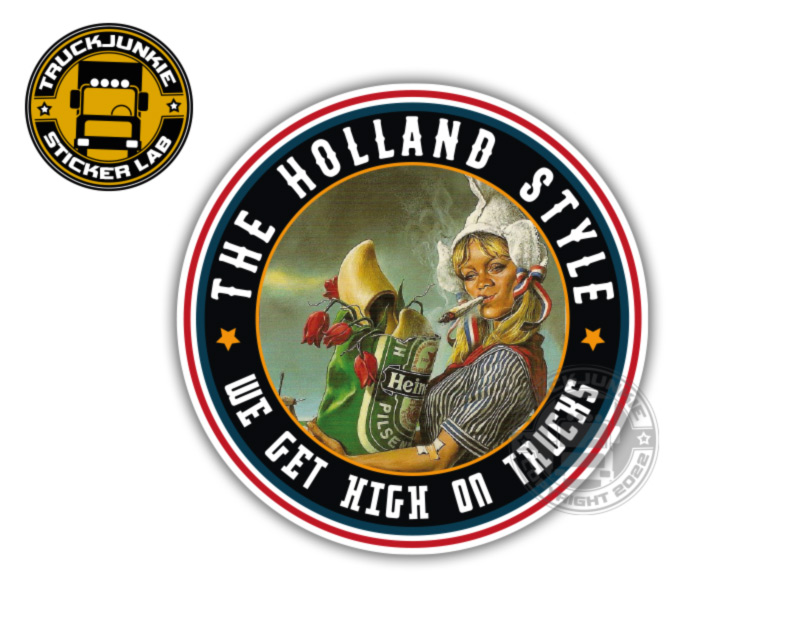 teh holland style - we get high on trucks sticker