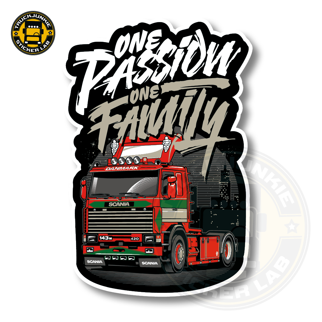 ONE PASSION ONE FAMILY RETRO - FULL PRINT AUFKLEBER